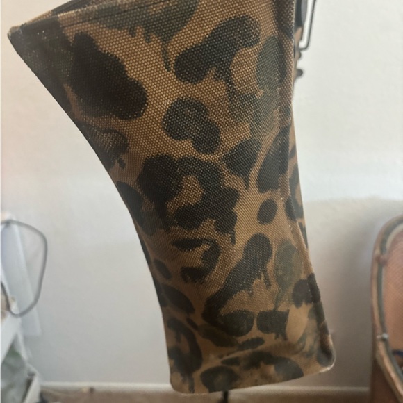 Coach Tan Leopard Print Tote with Colorful Dinosaur - Picture 6 of 6